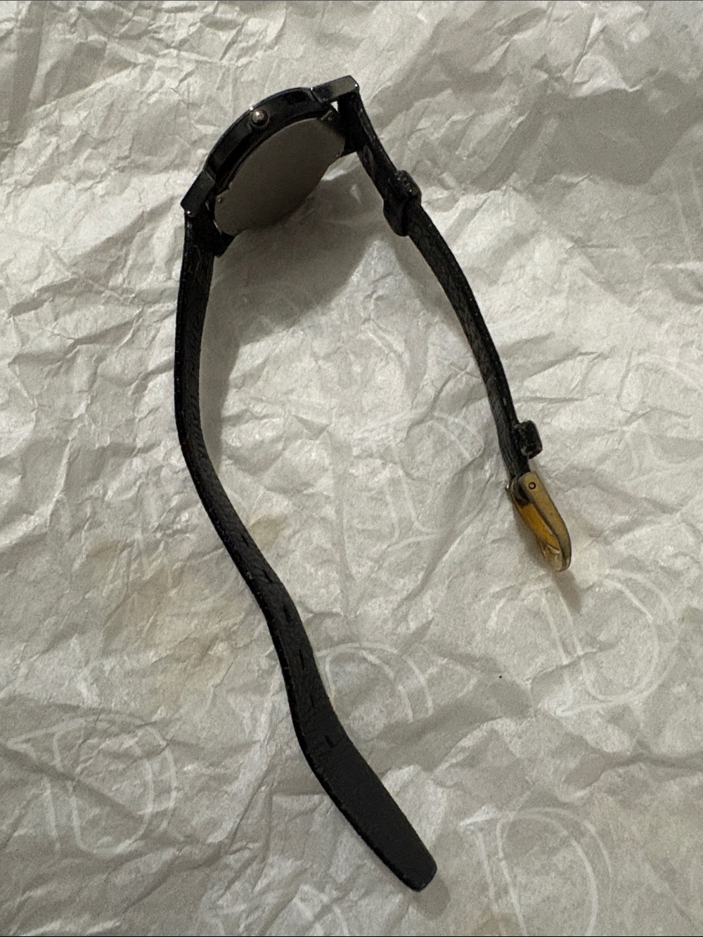 Movado Black Watch with Gold Hands - Picture 8 of 9